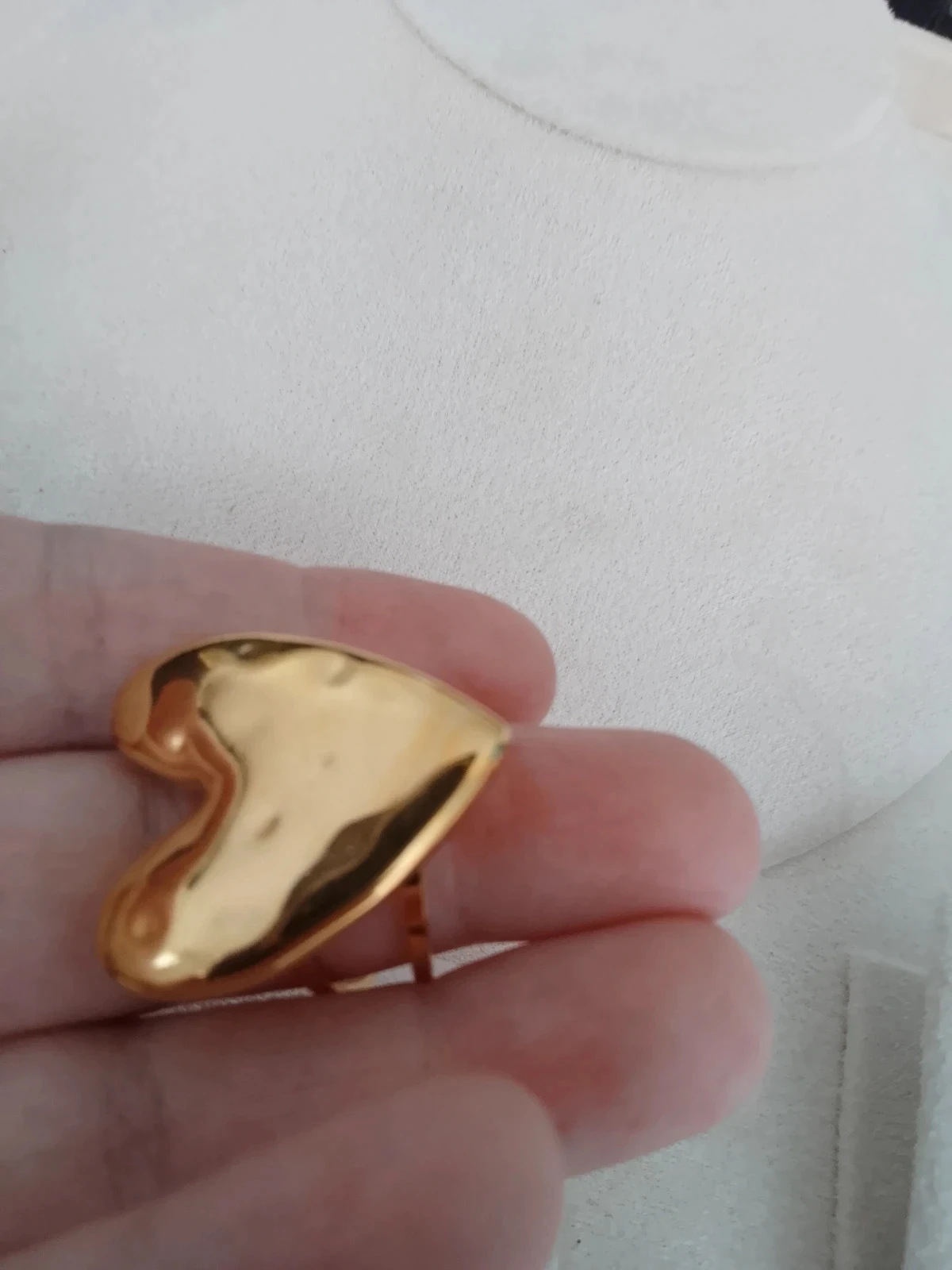 Bague coeur en acier inoxydable doré – photo 4